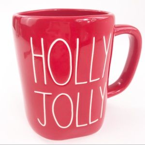 Rae Dunn Red Christmas Holly Jolly Holiday Coffee Mug